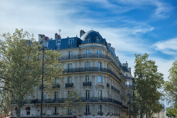 Paris, beautiful buildings, boulevard Richard-Lenoir in the 11e arrondissement of the french capital

