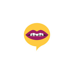 chat lips logo template illustration design vector