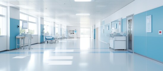 Modern hospital corridor for clean background