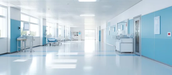 Fotobehang Modern hospital corridor for clean background © ETAJOE