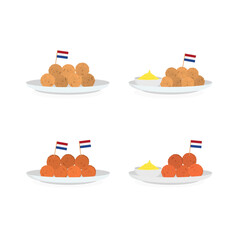 Dutch Bitterballen Variety Set - Traditional Snacks Vector Collection