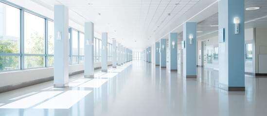 Modern hospital corridor for clean background
