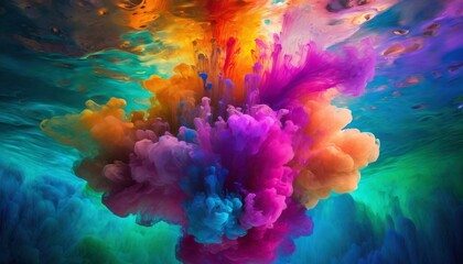 Obraz na płótnie Canvas Colorful liquid ink explosion background