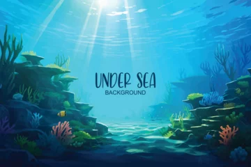 Tafelkleed painting of underwater world scene with reef © Arash