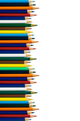 Set of colored pencils in PNG isolated on transparent background. Background on the theme back to...