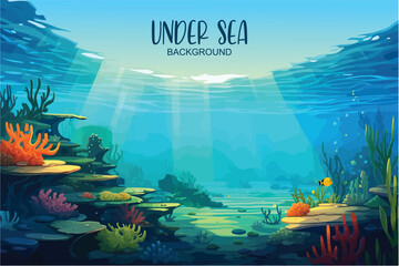 painting of underwater world scene with reef