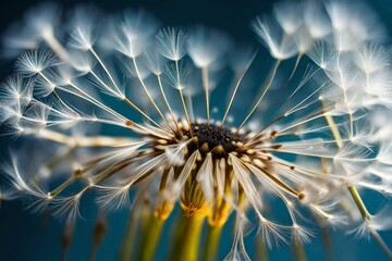 dandelion seeds on black