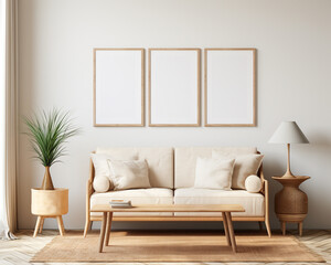 living room frame mockup set of 3, interior design living room, mockups for wall art