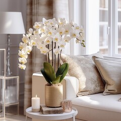 beautiful orchid in luxury interior