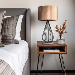 side table, bedroom, interior design