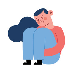 woman with depression illustration