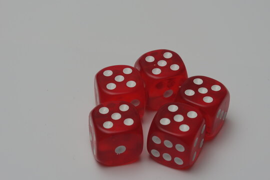 Dices on a white background