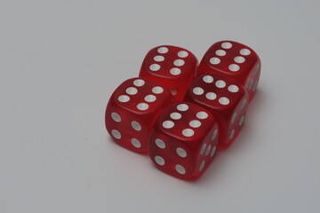 Dices on a white background