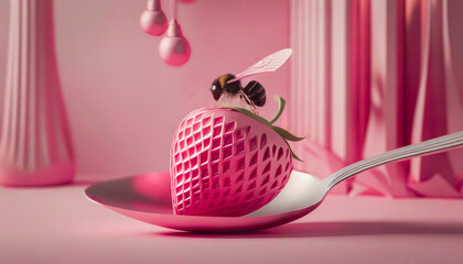 The bee and the strawberry