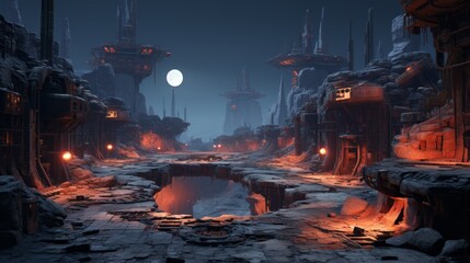 futuristic 2d platformer background 