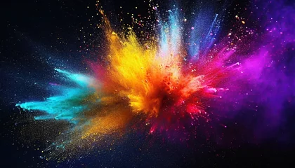 Foto auf Acrylglas Colorful powder explosion background art illustration © CreativeStock