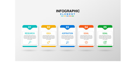 Fototapeta na wymiar Infographic design with icons and 5 options or steps. Infographics business concept. 