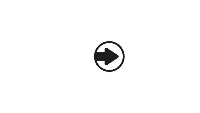 Animated black arrow on white background