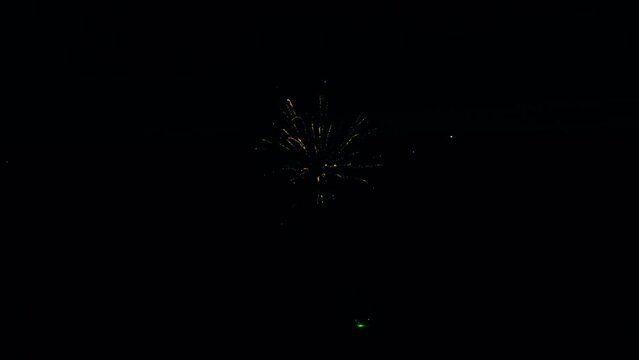 Cinematic aerial footage of fireworks