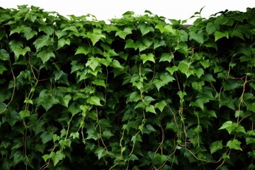 Bush grape or three-leaved wild vine cayratia (Cayratia trifolia) liana ivy plant bush, nature frame jungle border, Generative AI - obrazy, fototapety, plakaty
