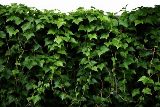 Bush grape or three-leaved wild vine cayratia (Cayratia trifolia) liana ivy plant bush, nature frame jungle border, Generative AI