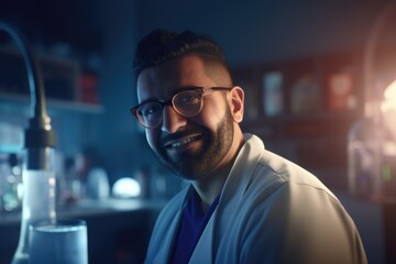 Obraz premium portrait of a doctor in laboratory, AI generated
