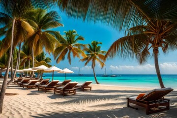 beach with palm trees