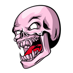Creepy skull vector illustration with detailed art style
