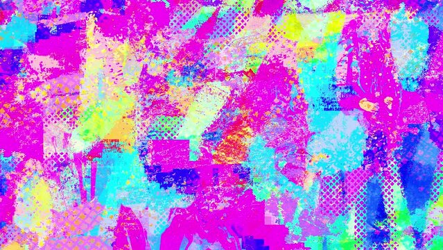 grunge background with colorful paint in street art style abstract halftone pattern 