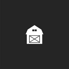 Barn icon isolated on black background 