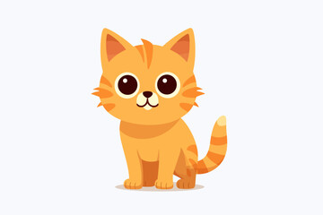 Vector of a ginger cat on a white background