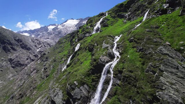 waterfalls in the alpine Oetztal 