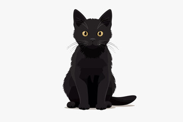 Vector of a black cat on a white background