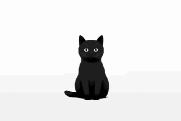 Vector of a black cat on a white background
