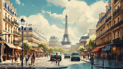 Nostalgia for old Paris France - Powered by Adobe