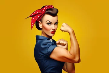 Tuinposter 'We can do it' pop-art inspired poster for woman's day or woman's march © annne