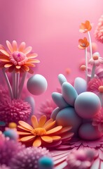 Fototapeta na wymiar 3D abstraction background wallpaper. Beautiful flower background 3D wallpaper, Generative AI