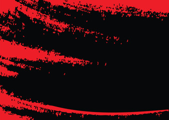Red and Black Brush stroke background.  ink splash on backdrop. Brush background for wallpaper, paint splatter template, dirt banner, watercolor design, dirty texture. Trendy brush background, vector