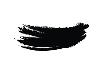 Black grunge brush strokes ink paint isolated on white vector