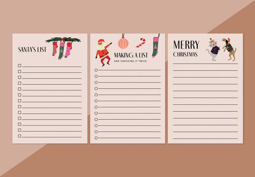 Festive Christmas Notecards for Stationary