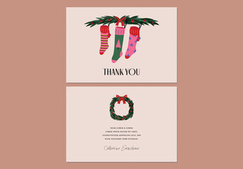 Holiday Thank You Card with Back Design