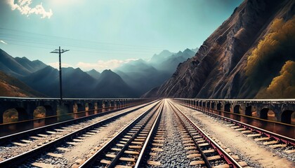 Fototapeta premium railway in the mountains