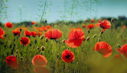 poppy field in summer