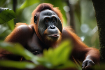 Fototapeta premium Portrait of an orangutan