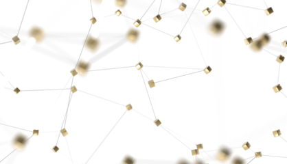 Abstract 3d rendering of network concept. Modern background. Futuristic shape with spheres and lines. Design for poster, cover,