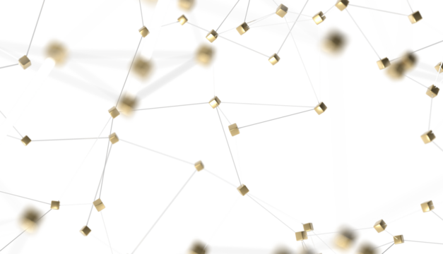 Abstract 3d rendering of network concept. Modern background. Futuristic shape with spheres and lines. Design for poster, cover,