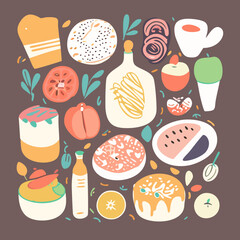 seamless background with food