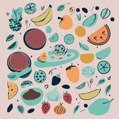 seamless background with fruits