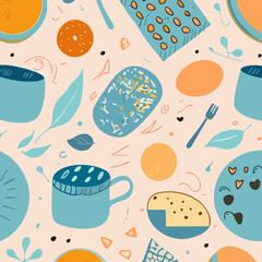 seamless background with sweets and cookies