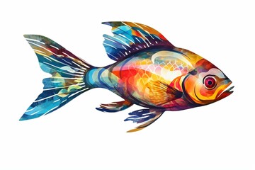 Jumping fish, colorful, isolated. Generative AI